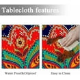 thumbnail image 2 of Tablecloth Round Paisley Floral Table Cloth Retro Colorful Indian Style Boho Ethnic Flowers Table Cover for Dining Room Kitchen Decoration Round Tablecloths 60 inch, 2 of 6
