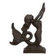 thumbnail image 4 of Cast Iron Rustic Nautical Siren Mermaid With Curling Tail Door Stopper Doorstop, 4 of 9