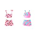 thumbnail image 1 of (2-Pack) Rinsvye Girls Cute Swimsuit For Kids Bathing Suit Two Piece Tankini Rash Guard Sets Beach Pool Summer Vacation Wear, 1 of 6