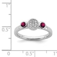 thumbnail image 5 of Stackable Expressions Sterling Silver  Dbl Round Cr. Ruby & Dia. Ring, 5 of 5