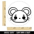 thumbnail image 2 of Charming Kawaii Chibi Mouse Face Blushing Cheeks Self-Inking Rubber Stamp Ink Stamper - Brown Ink - Small 3/4 Inch, 2 of 7