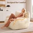 thumbnail image 5 of PamapicLife 61"W Bean Bag Chair White Large Foam Filled and Plush Corduroy Indoor Sofa, 5 of 7