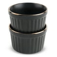 Thyme & Table Easy Clean 2Piece 10 oz Stoneware Ramekin Set, Onyx