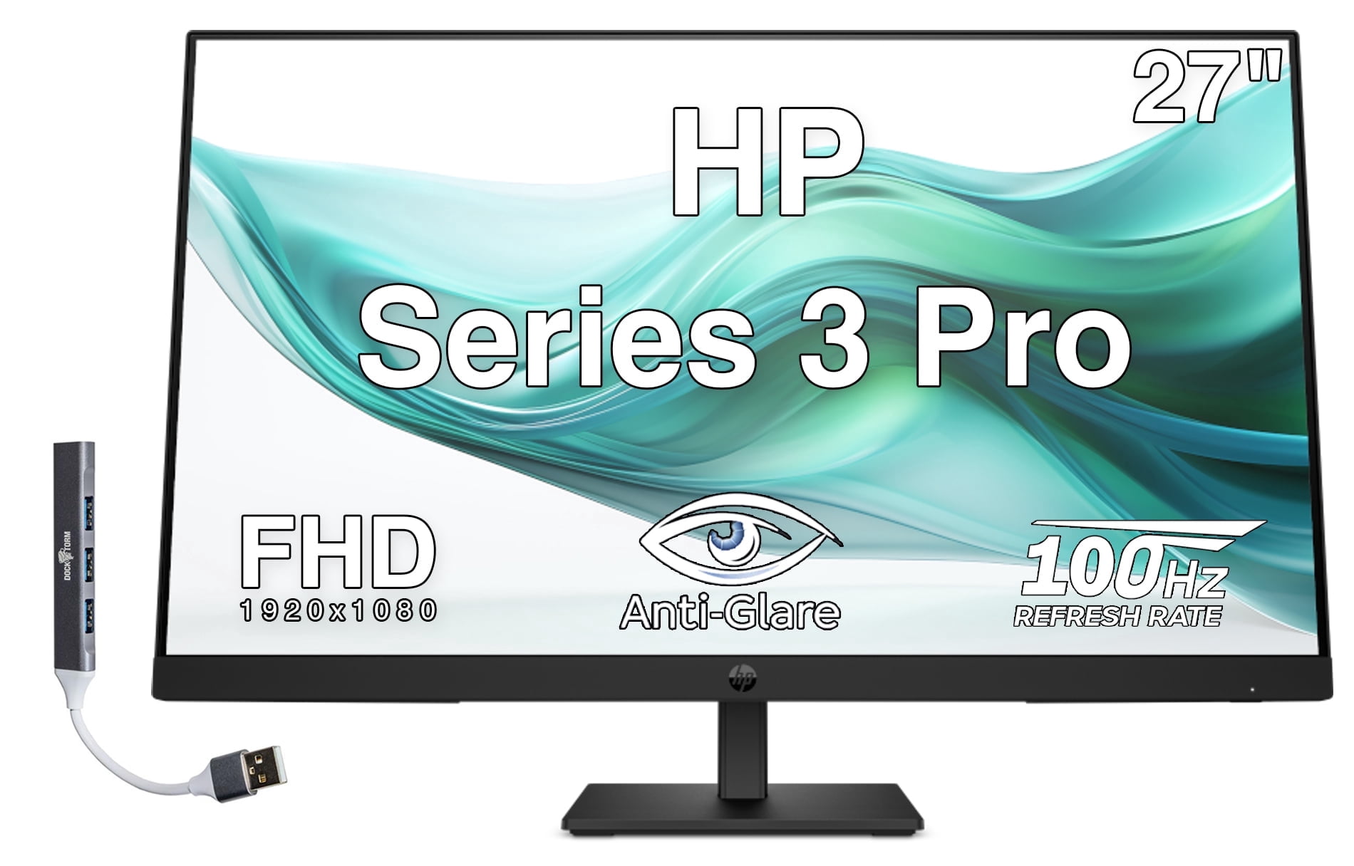 HP 27ER, 27 inch Ultra-Thin LED Backlit Monitor with Technicolor
