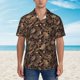 thumbnail image 2 of Balery Brown Camouflage Skull Camisas hawaianas de manga corta para hombre, camisas playeras de corte holgado, camisas de vacaciones con botones,X-Large, 2 of 7