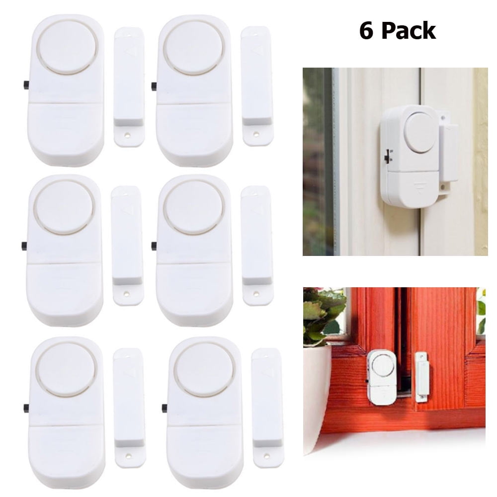 6 Pack Wireless Door And Window Entry Alarm Battery Home System