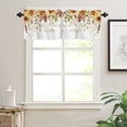 thumbnail image 3 of Fall Kitchen Curtains, Thanksgiving Sunflower Eucalyptus Leaves Autumn Watercolor Floral Plant Short Rod Pocket Valances for Windows for Bedroom, Kitchen, Bathroom, 1 Panel, 54" W x 18" L, 3 of 5
