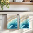 thumbnail image 7 of Teal Ombre Ocean Kitchen Towels Set of 1, Summer Beach Coastal Waves Gradient Absorbent Dish Towels for Kitchen, Microfiber Hand Towel, Quick Drying Tea Towel for Cleaning Decorative Dishcloths, 7 of 7