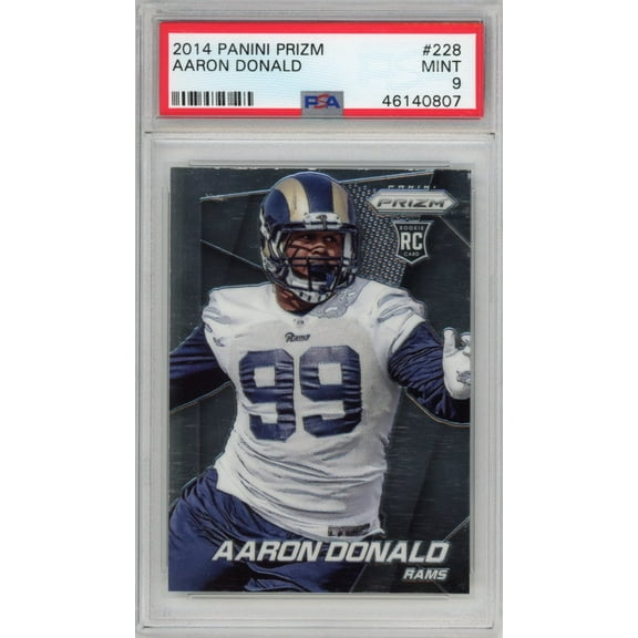Graded 2014 Panini Prizm Aaron Donald #228 Rookie RC Football Card PSA 9 Mint