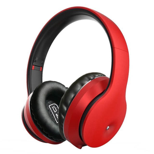 sweethay Auriculares inalámbricos compatibles con Bluetooth Diadema ajustable Auriculares con graves Ejercicio Reducción de ruido Auriculares Cables de audio/vídeo Rojo
