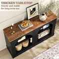 thumbnail image 5 of Homieasy 47" Arched LED Entryway Table - Farmhouse Console Table with Adjustable Shelves, Sofa Table,Arch TV Stand for Entrance, Hallway, Living Room (Black and Rustic), 5 of 8