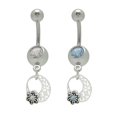 thumbnail image 1 of Dangle Moon and Star Jewel 14 gauge Belly Button Ring, 1 of 2