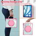 thumbnail image 6 of for iPad Air 13" 2025/2024 Case with Stand & Portable Handle, Protective Clear Shockproof Dropproof Rugged Shoulder Strap Kids Friendly Cover for iPad Pro 12.9" 2022/2021/2020/2018, Rose, 6 of 16