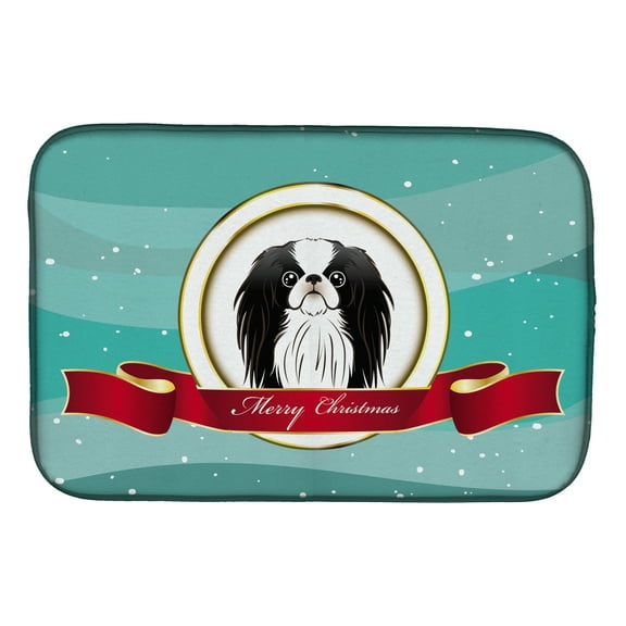 Japanese Chin Merry Christmas Dish Drying Mat