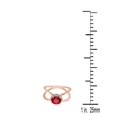 thumbnail image 3 of AoneJewelry 0.85 Carat 6MM Round Created Ruby and Diamond Ring In 10K Solid Rose, White & Yellow Gold, 3 of 5