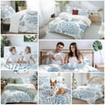 thumbnail image 6 of Summer Ocean Life Duvet Cover Set California King Size Marine Coral Starfish Lines Soft Lightweight Comforter Covers 4 Piece Bedding Set with 1 Duvet Cover 1 Bed Sheet & 2 Pillow Shams, 6 of 8