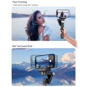 Andoer Q18 360-Degree Rotatable Multi-Function Gimbal Stabilizer with 27.5in / 700mm Extension Rod Built-in Beauty Fill Light Smart Face Tracking Auto Balance Desktop Tripod