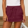 thumbnail image 2 of Women's Cotton Tennis Skort Drawstring Tie Built-in Shorts Casual Skirt Gauze Athletic Golf Mini Skirts with Pockets, 2 of 6