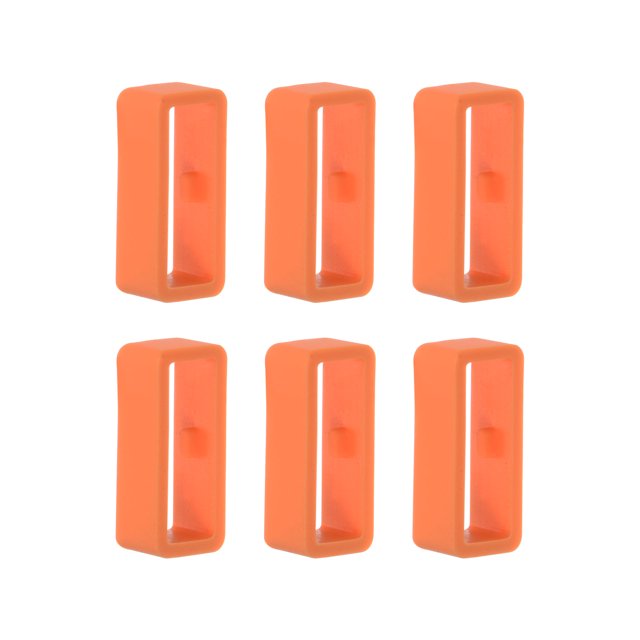 6uds Reloj Correa Lazo Cierre Anillos 16mm Caucho Reloj Soporte Guardián Silicona para Reloj Banda, Naranja