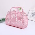thumbnail image 3 of NIUREDLTD Massive Sok,Clear Ourt! Plastic Organizer Storage Baskets with Handles, Shower Caddy Bins Organizer for Bathroom and kitchen （Pink）, 3 of 5