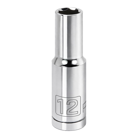 Powerbuilt 1/2 Inch Drive x 12 MM 6 Point Deep Socket - 642219