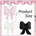 thumbnail image 2 of Set of 2 Soft Fleece Decorative Pillows with Bow for Home Decor (Black and White), 2 of 6