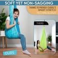 thumbnail image 3 of Friendly Cuddle Sensory Swing for Kids & Adults Cocoon Hammock, Fuzz Blue & Yellow, 3 of 10