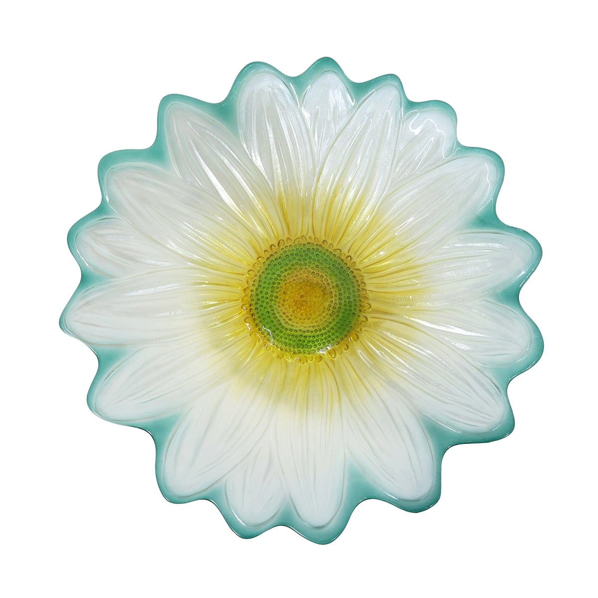 Briarwood Lane Spring Glass Daisy Bird Bath Including Metal Stand For Spring Birdbath