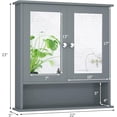 thumbnail image 3 of Bathroom Medicine Cabinet with Mirror, Wall Mounted Wooden Hanging Organizer with Doors and Shelves, Bathroom Wall Mirror Cabinet, 3 of 7