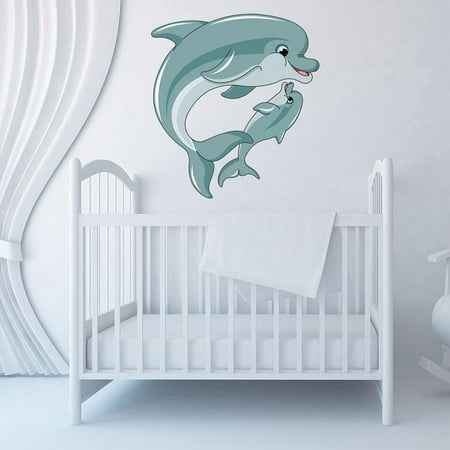 Mama And Baby Dolphin Wall Decal By Style Apply Wall Sticker