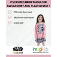 thumbnail image 2 of Star Wars The Mandalorian Grogu Fleece Oversized Drop Shoulder Sweatshirt and Pleated Skirt Plaid Toddler to Big Kid, 2 of 5
