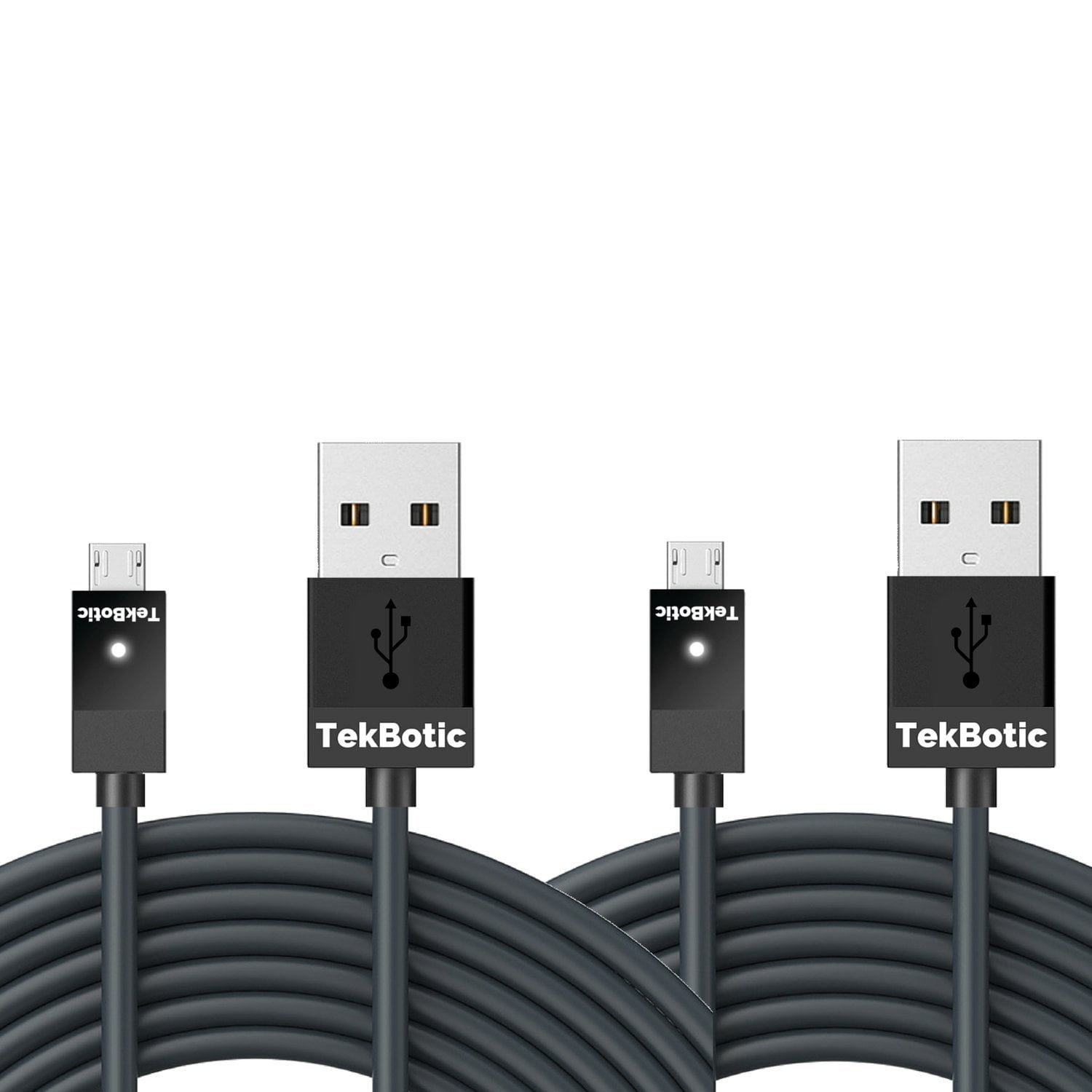 tekbotic ChargePlay Micro USB cable 9ft black (2pack) for Xbox One