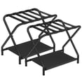 thumbnail image 1 of HOOBRO Portaequipajes, paquete de 2, soporte plegable para maleta con estante de almacenamiento de tela para habitación de invitados, dormitorio, hotel, soporta hasta 100 lb, 27 x 15,3 x 22 pulgadas,, 1 of 5