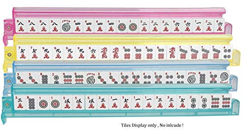 Acrylic Mahjong Mah Jongg Rack and Pusher Combo ,Mah Jong Combo Racks- Multi - Color - Set of 4