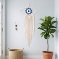thumbnail image 4 of Kmonabie Hand Woven Macrame Wall Hanging, Cotton Tassel Dreamcatcher Boho Home Wall Decor, 3 Colors for Bedroom Living Room Entryway, White, 4 of 6