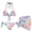 Art Tie Dye, variant on 3Pieces Women’s Halter Bikini Set Color Block Print Swimsuit and Sarong Beach Cover Up Skirt for Women Sexy Swimwear for Summer Beach