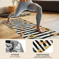 thumbnail image 4 of Black White Stripe Orange Leaf Sunflower Pattern Hot Yoga Mat Towel Non Slip for Hot Yoga - Quick-Drying Yoga Mat Cover with 4 Corner Pockets with Travel Bag - Hot Yoga Towel Non Slip 70"x26", 4 of 6
