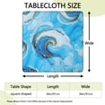 thumbnail image 2 of Blue Marble Gold Swirl Pattern Square Fitted Tablecloth with Elastic Edge,Square Table Cover,Washable Elastic Table Cover for Home Kitchen Party Decor 36"x36", 2 of 6