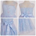 thumbnail image 5 of IBTOM CASTLE Flower Girls Dress for Wedding Round Neck Sleeveless Floral Embroidered Ruffle Tulle Dress Birthday Party Princess Pageant Gown with Bowknot 4-5 Years Sky Blue, 5 of 7