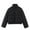Black, variant on Fanxing Corduroy Puffer Jacket for Women Lightweight Quilted Bomber Jacket Outwear Solid Color Casual Button Down Down Coat