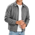 thumbnail image 4 of Mifsaly Mens Bomber Jackets Zip Up Collared Windbreaker Fall Winter Solid Color Street Style Going Out Casual Outfits with Pockets, 4 of 7