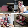thumbnail image 3 of Mantto Case for Samsung Galaxy A33 5G with Card Holder, Retro PU Leather RFID Blocking Credit Card Slots Double Magnetic Clasp Flip Kickstand Shockproof Phone Cover for Samsung Galaxy A33 5G,Winered, 3 of 9