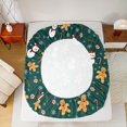 thumbnail image 5 of Homewish Kawaii Gingerbread Man Bed Sheets,Cute Christmas Snowman King Sheets,Green Brown White Sheet Set For Girls Kids,Breathable Home Decor,4-Piece, 5 of 7