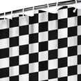thumbnail image 3 of Black White Checkered Pattern Shower Curtain 84"x72" ,Bathroom Decorative Shower Curtains Set with 12 Hooks,Modern Waterproof Washable Shower Curtain, 3 of 6