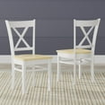 thumbnail image 3 of 5-PC - Oval Butterfly Leaf Dining Table in White + White/Natural Cross Back Dining Chairs Dining Set, 3 of 10