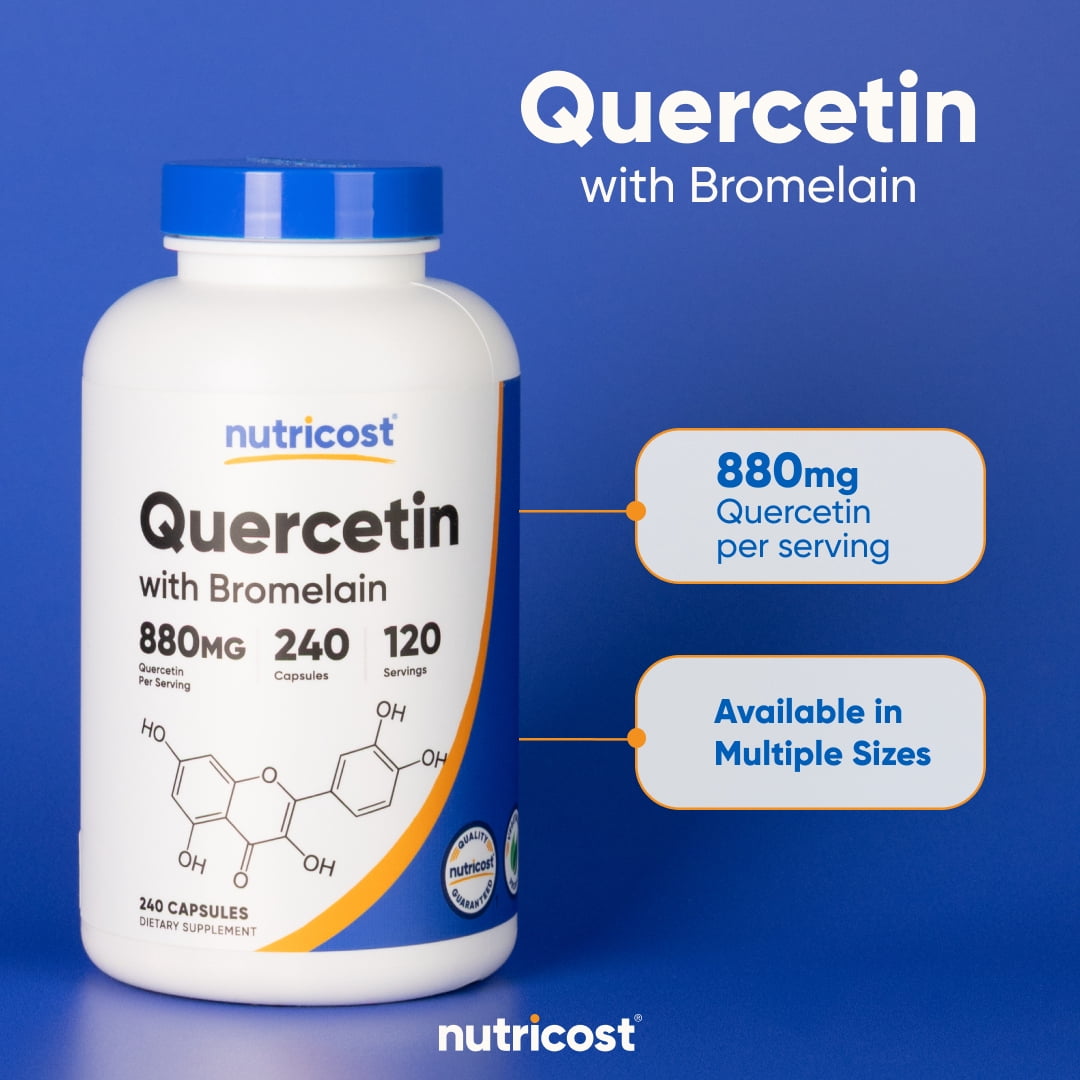 Nutricost Quercetin with Bromelain 880mg, 240 Capsules - Gluten Free & Non-GMO Supplement