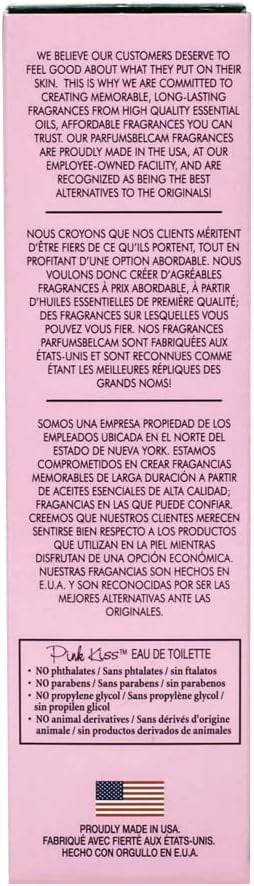 PB ParfumsBelcam Pink Kiss Eau de Toilette Spray for Women, Sweet & Playful Perfume, Light Fragrance, 1.7 fl oz