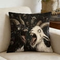 thumbnail image 5 of Screaming Goat Pillow Cover, 18x18 Inch Plush Funny Goat Face Pillow Case, Decorative Pillows for Sofa, Couch, Chair, or Bed, Humorous Farm Animal Design for Living Room, Bedroom, Home, Dorm(F), 5 of 7