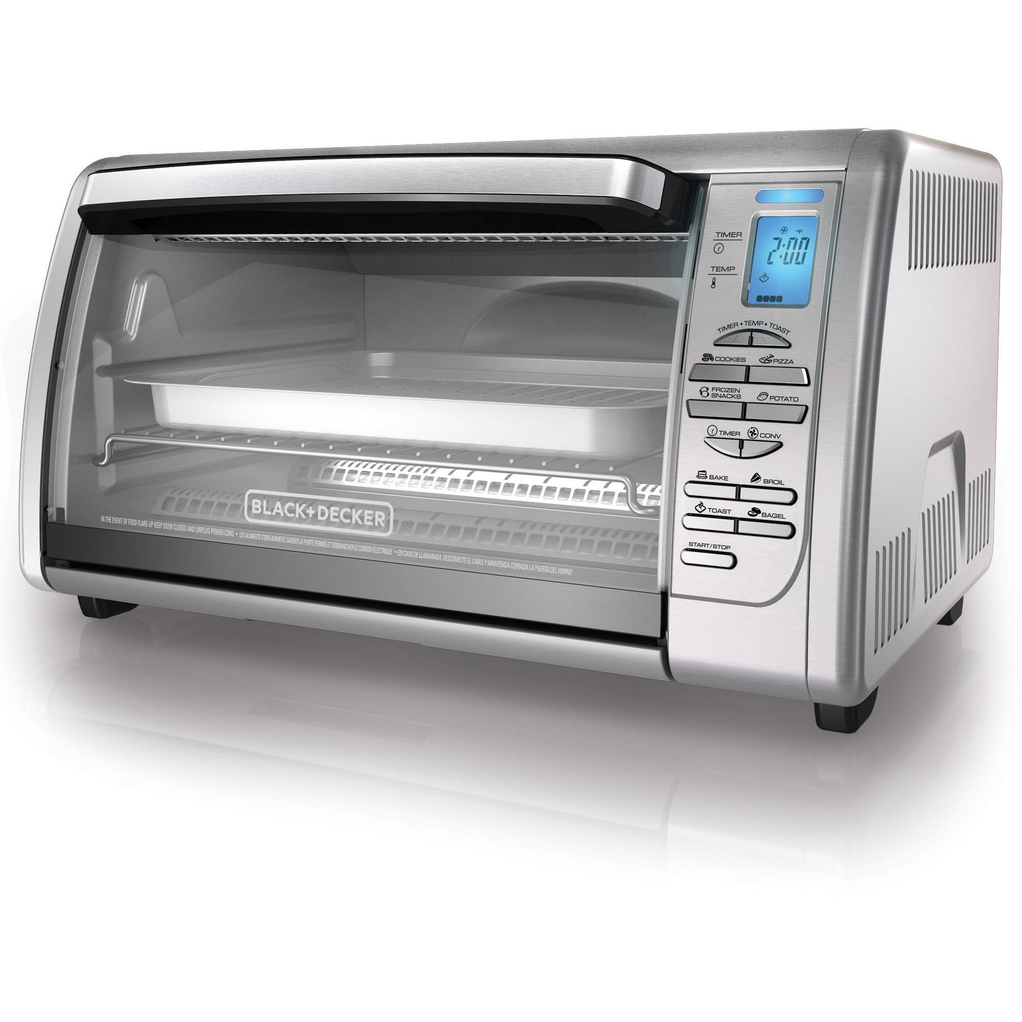 black+decker 6-slice digital convection toaster oven, stainless black+decker 6-slice digital convection toaster oven, stainless