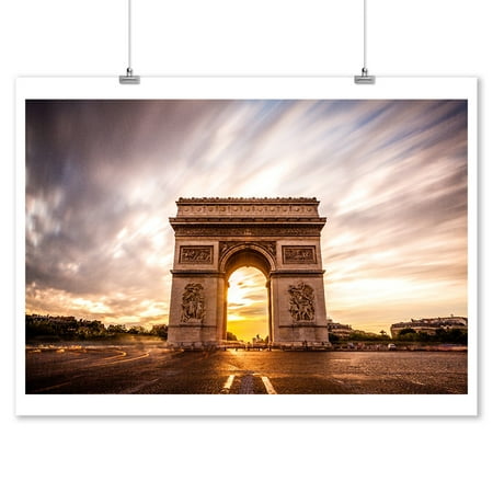 - Arc de Triomphe, Paris, France - Lantern Press Photography (9x12 Art Print, Wall Decor Travel Poster)